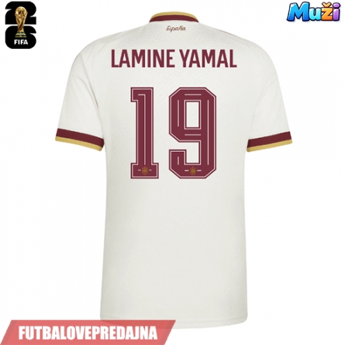 Lacne Muži Futbalové dres Španielsko Lamine Yamal #19 MS 2026 Krátky Rukáv - Preč
